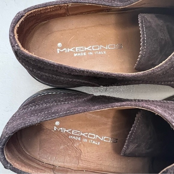 Mikekonos Brown Suede Lace Up Oxford Shoes Men’s Size 10.5 Preppy Dress Casual - Picture 12 of 14